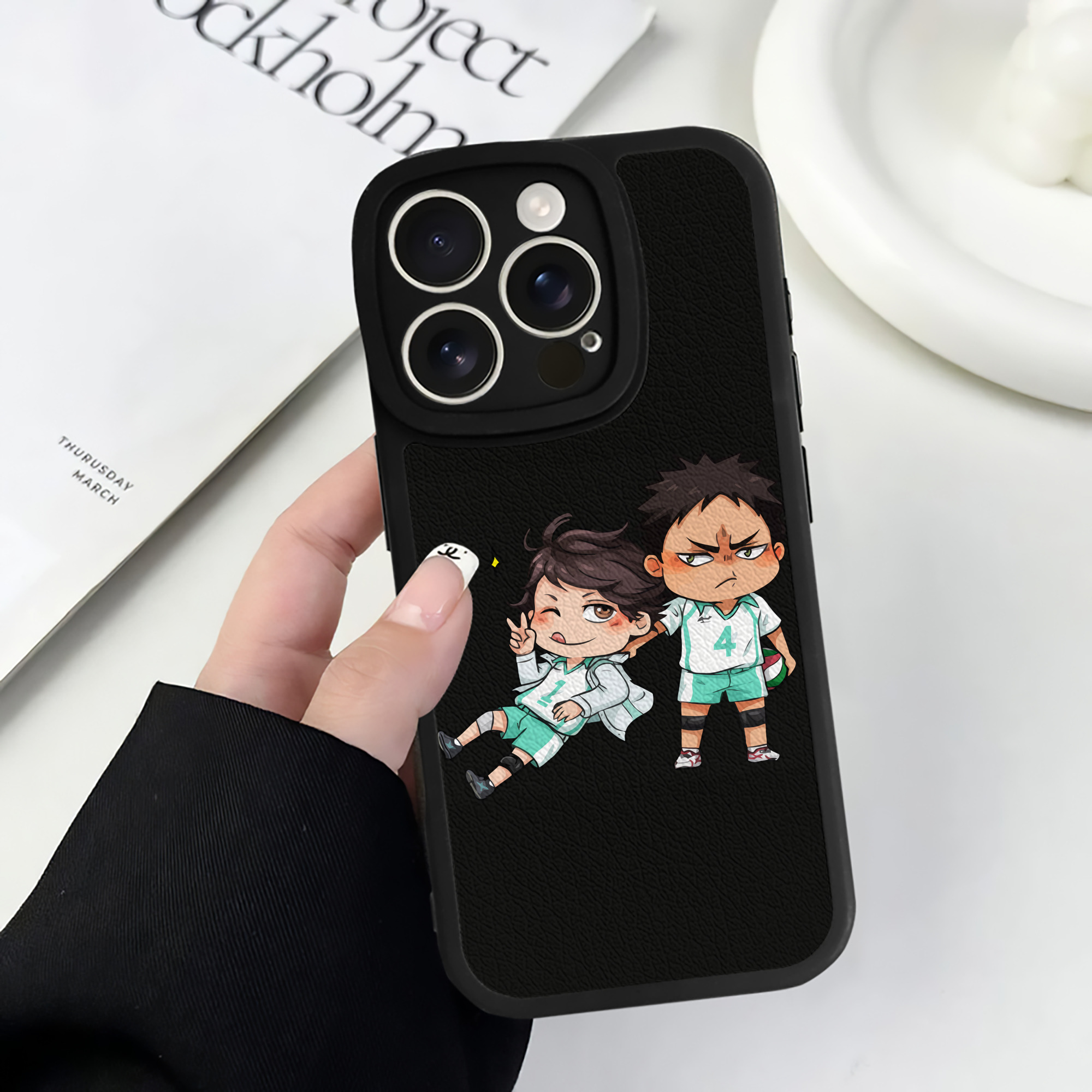（画像用） ハイキュー!! Haikyu!! 【iPhone 16シリーズ対応】シリコンスマホケース（レザー調） 材質：シリコン